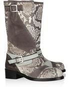 Missoni Python and Suede Biker Boots - Lyst