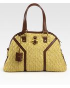 Saint Laurent Ysl Muse Large Rafia Bag - Lyst