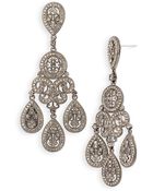 Nadri Large Pavé Teardrop Chandelier Earrings - Lyst