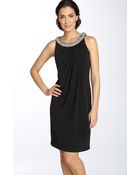 Donna Ricco Chain Neck Matte Jersey Shift Dress - Lyst