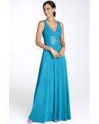 Js Boutique Beaded Waist Jersey Gown - Lyst