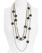 St. John Collection Chain & Faux Pearl Necklace - Lyst