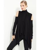 Donna Karan New York Reversible Cold Shoulder Cardigan - Lyst