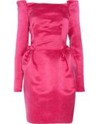 Lanvin Silk-satin Off-the-shoulder Dress - Lyst