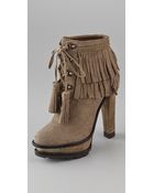 B Brian Atwood Tempesta Suede Platform Booties - Lyst