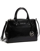 MICHAEL Michael Kors Medium Dressy Polished Leather Tote - Lyst