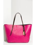Michael Kors Gia Ostrich Embossed Tote - Lyst