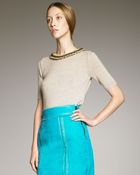 Burberry Prorsum Bead-neck Knit Cashmere Top - Lyst