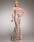 Oscar de la Renta Beaded Metallic Gown - Lyst
