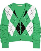 Christopher Kane Emerald Argyle Cashmere Cardigan - Lyst