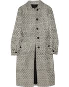 Burberry Prorsum Woven Raffia and Cotton-blend Coat - Lyst