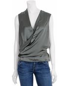 Diane von Furstenberg Issie Drape Silk Top - Lyst