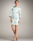 Emilio Pucci Printed Square-Neck Dress - Lyst