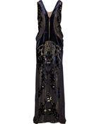 Roberto Cavalli Devoré-velvet Gown - Lyst