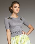 Lela Rose Floral-detailed Sweater - Lyst