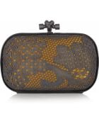 Bottega Veneta Lace-effect Metal and Snakeskin Knot Clutch - Lyst