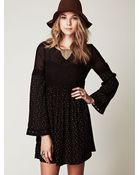Free People Retro Print Long Sleeve Dress - Lyst