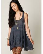 Intimately Womens Voile And Lace Trapeze Slip - Lyst