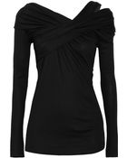 Donna Karan New York Wool-blend Stretch-jersey Top - Lyst