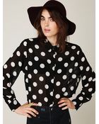 Free People Polka Dot Blouse - Lyst