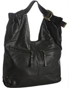 Kooba Black Leather Lana Buckle Detail Shoulder Bag - Lyst