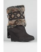 Naughty Monkey The Fur Disguise Boot in Black - Lyst