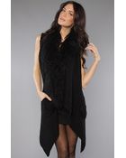 Plastic Island The Penny Faux Fur Vest in Black - Lyst