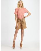 See By Chloé Leather Shorts - Lyst