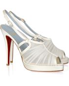 Christian Louboutin Armina 120 Gathered-chiffon Sandals - Lyst