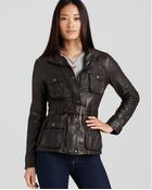 Michael Kors Kors Belted Zip Leather Jacket - Lyst