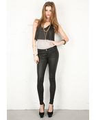 Current/Elliott Current/elliott Leather Ankle Skinny - Lyst