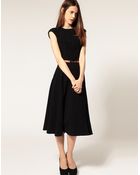 ASOS Collection Asos Midi Dress with Contrast Belt - Lyst