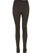 Rick Owens Ribbed-panel Cotton-jersey Leggings - Lyst