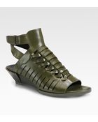 Alexander Wang Nika Hirachi Leather Wedge Sandals - Lyst