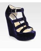 MICHAEL Michael Kors Faye Suede Platform Wedge Sandals - Lyst