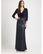 Tadashi Shoji Sequined Gown - Lyst