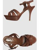 Yves Saint Laurent Rive Gauche Platform Sandals - Lyst