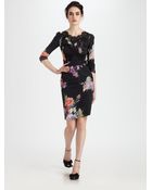 Dolce & Gabbana Lace-Trimmed Silk Dress - Lyst