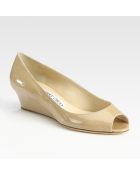 Jimmy Choo Bergen Patent Leather Peep Toe Wedge Pumps - Lyst