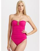 La Blanca One-piece Bandeau Swimsuit - Lyst