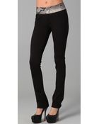Alice + Olivia Andrew Skinny Pants with Snakeskin Trim - Lyst