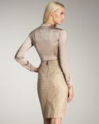 Burberry Lace Pencil Skirt - Lyst