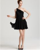 Halston Heritage One-shoulder Silk Chiffon Dress - Lyst