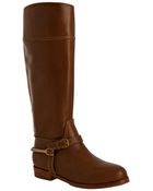 Pour La Victoire Cognac Leather Marne Tall Boots - Lyst