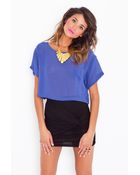 Nasty Gal Periwinkle Crop Tee - Lyst