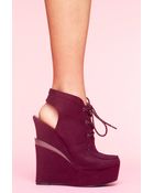 Nasty Gal Cassandra Platform Wedge - Wine - Lyst