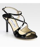Jimmy Choo Paxton Patent Leather Sandals - Lyst