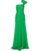 Oscar de la Renta One-shoulder Silk-chiffon Gown - Lyst