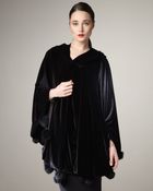 Ilana Wolf Rabbit-trim Velvet Cape - Lyst