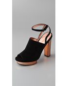 Marc By Marc Jacobs - Black Suede Platform Sandal - Lyst